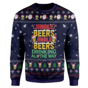 Jingle Beers Jingle Beers Drinking All The Way For Unisex Ugly Christmas Sweater