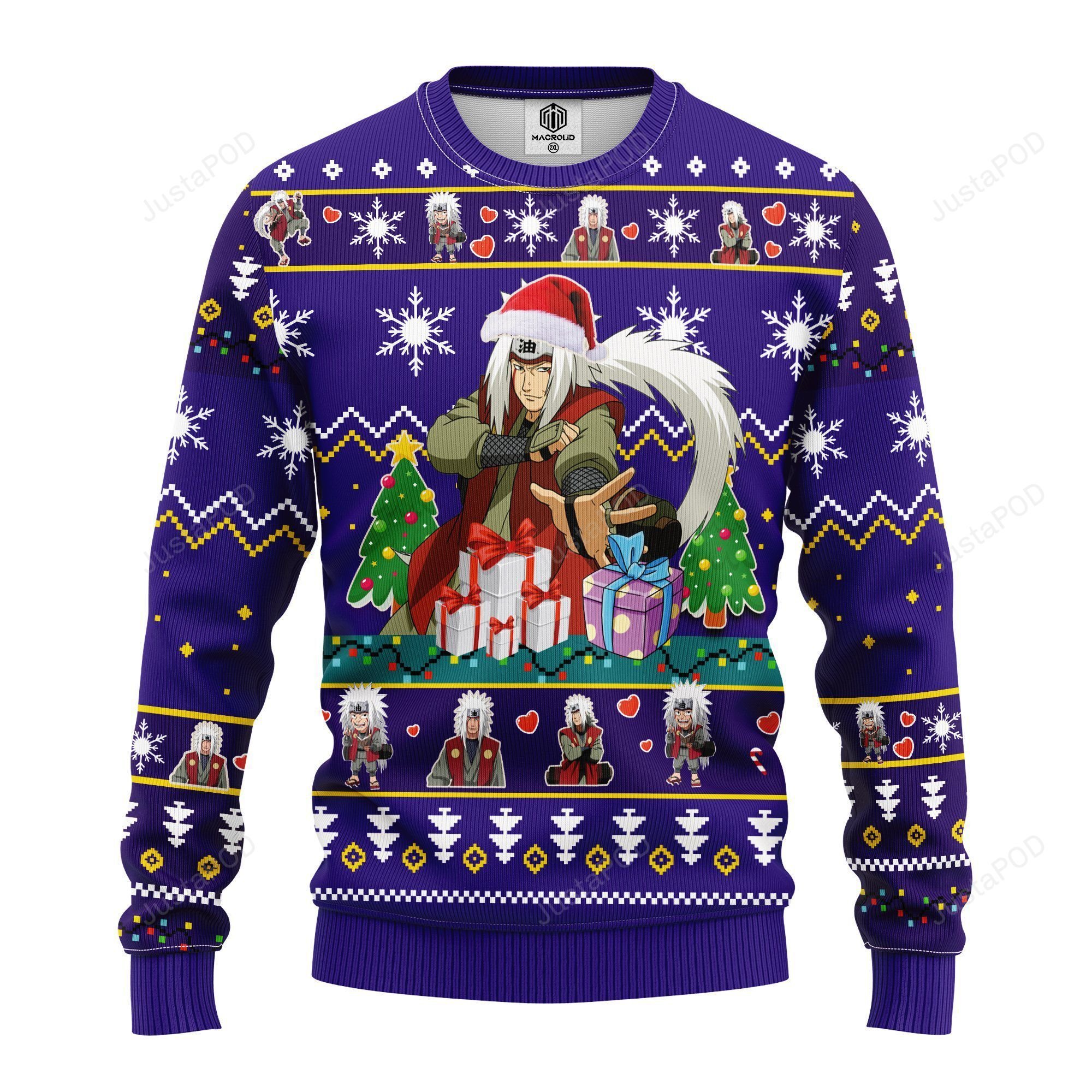 Jiraia Naruto Blue Ugly Christmas Sweater Jiraia Naruto Blue Ugly Christmas Sweater