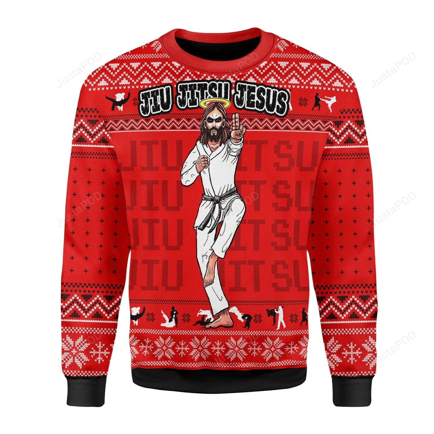 JIU JITSU JESUS Ugly Christmas Sweater JIU JITSU JESUS Ugly Christmas Sweater