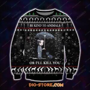 John Wick Animal 3d Print Knitting Pattern Ugly Sweater