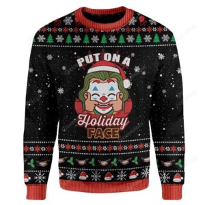 Joker Put On A Holiday Face For Unisex Ugly Christmas Sweater