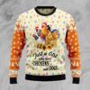 Just A Girl Who Loves Chickens And Dogs Christmas Ugly Sweater