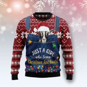 Just A Girl Who Loves Christmas And Goats Christmas Ugly Sweater