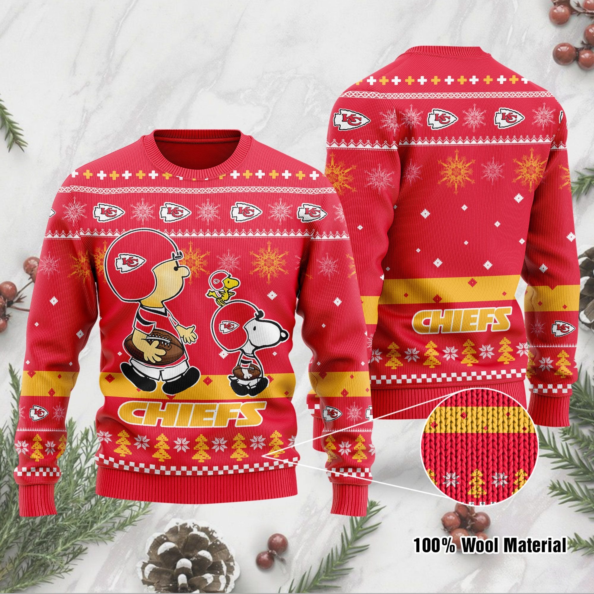 Kansas City Chiefs Funny Charlie Brown Peanuts Snoopy Ugly Christmas Sweater Kansas City Chiefs Funny Charlie Brown Peanuts Snoopy Ugly Christmas Sweater