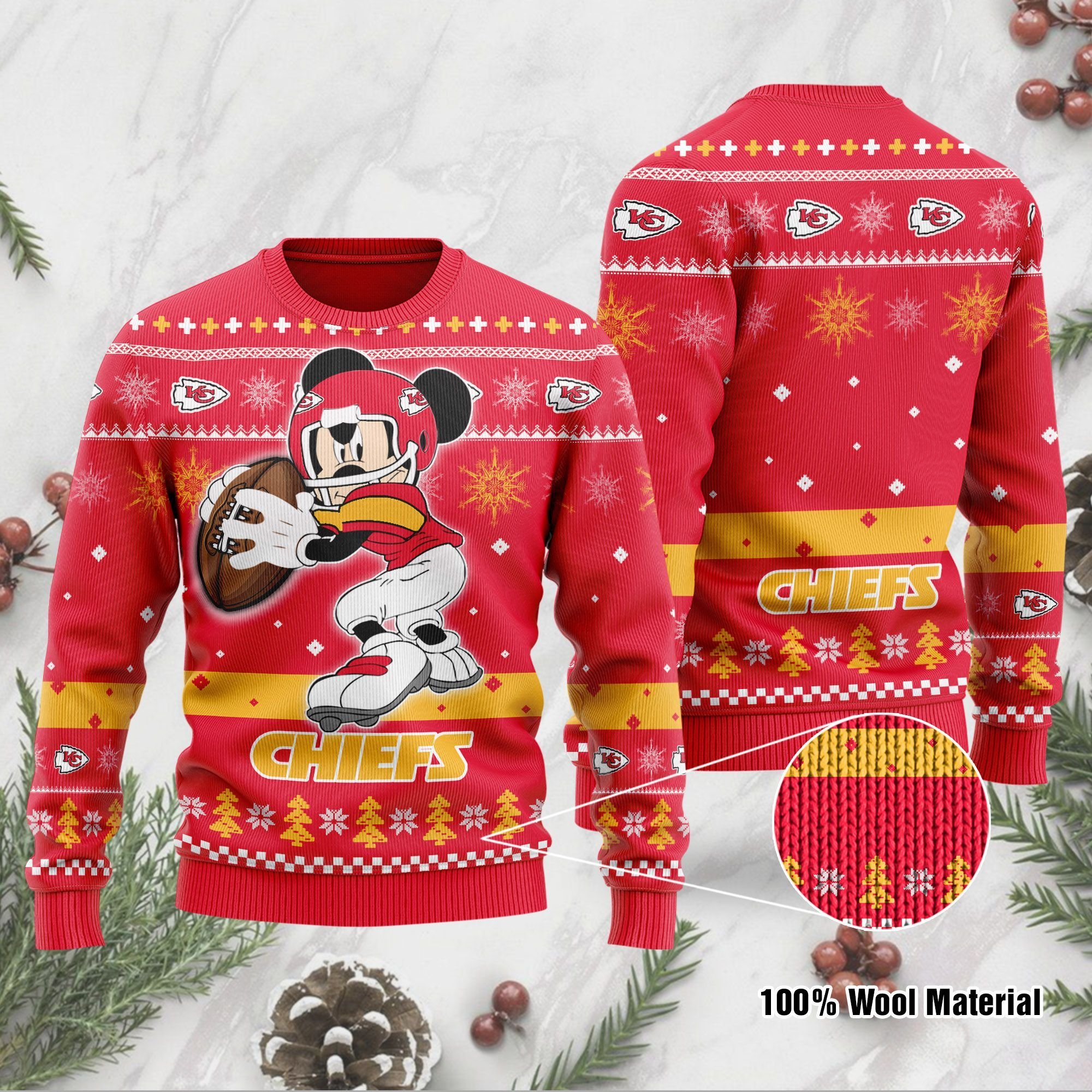 Kansas City Chiefs Mickey Mouse Funny Ugly Christmas Sweater Kansas City Chiefs Mickey Mouse Funny Ugly Christmas Sweater