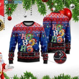 Kansas Jayhawks Ho Ho Ho 3D Print Christmas Wool Sweater