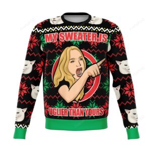 Karen Yelling At Grumpy Cat Meme For Unisex Ugly Christmas Sweater