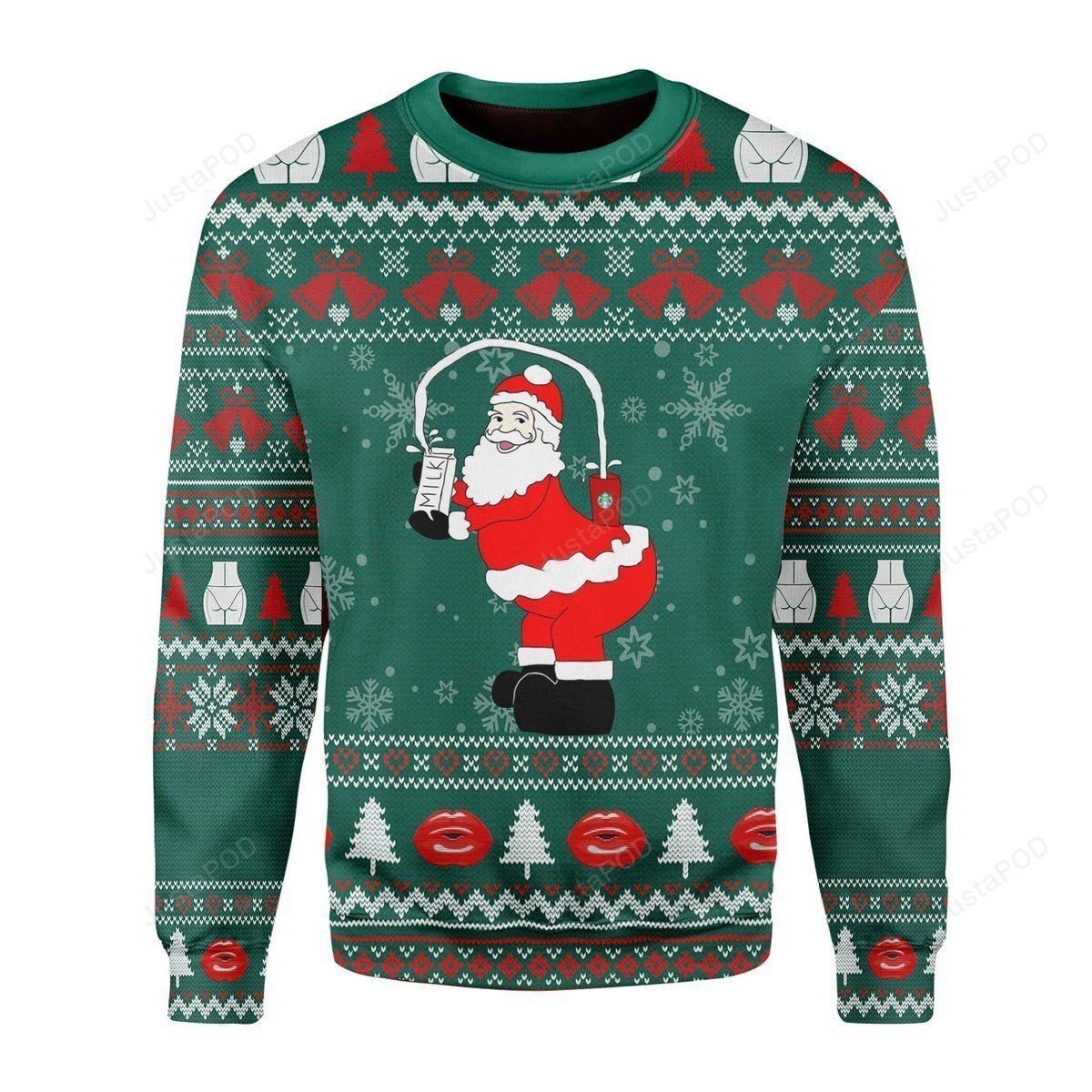 Kim Kardashian Milk Santa Ugly Christmas Sweater Kim Kardashian Milk Santa Ugly Christmas Sweater