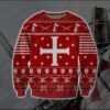 Knights Templar Knitting 3D All Over Print Christmas Sweater