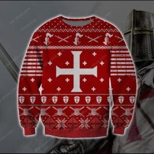 Knights Templar Knitting 3D All Over Print Christmas Sweater