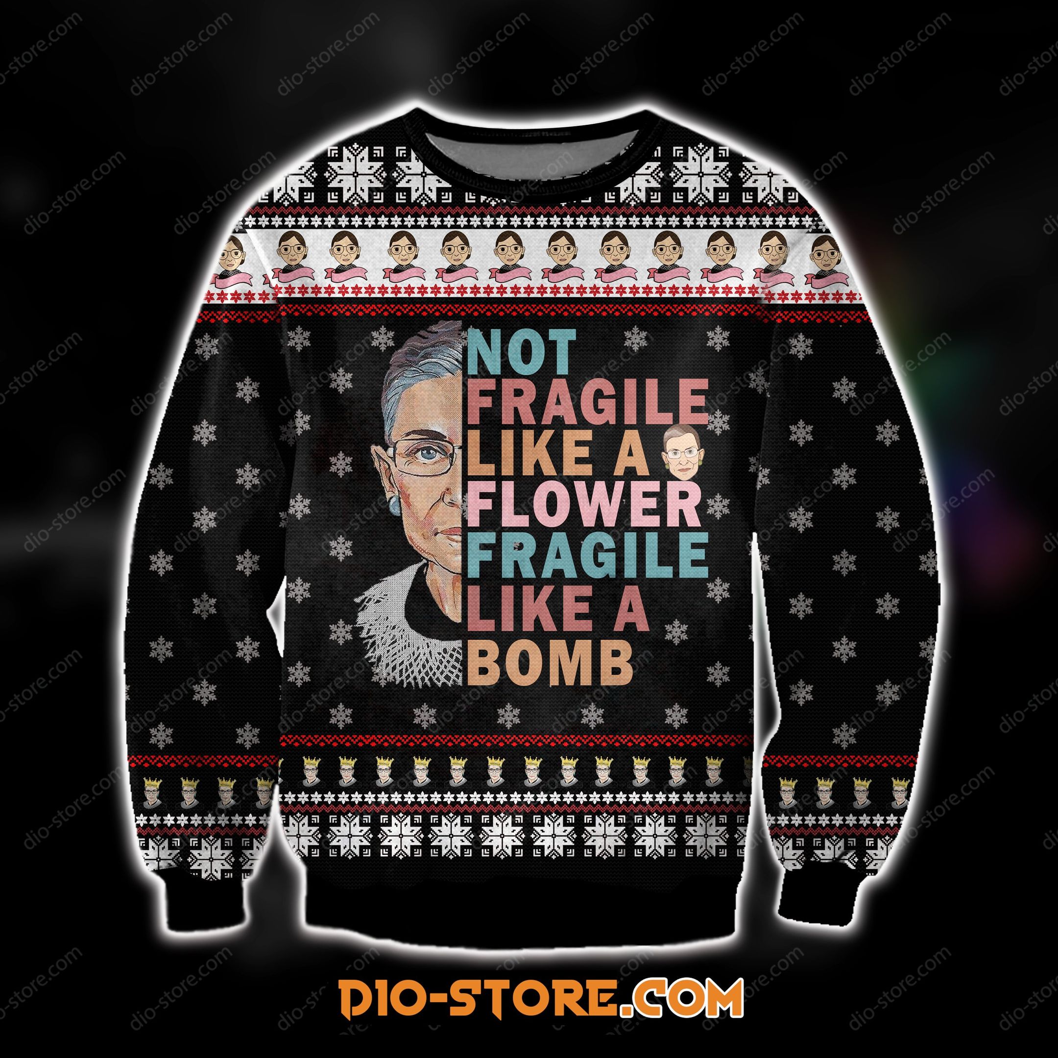 Knitting Pattern Ruth Bader Ginsburg Not Fragile Like A Flower Fragile Like A Bomb For Unisex Ugly Christmas Sweater Knitting Pattern Ruth Bader Ginsburg Not Fragile Like A Flower Fragile Like A Bomb For Unisex Ugly Christmas Sweater