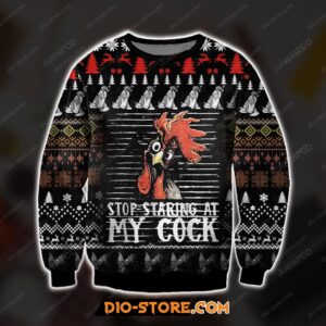 Knitting Pattern Stop Staring At My Cock For Chicken Lovers Ugly Christmas Sweater