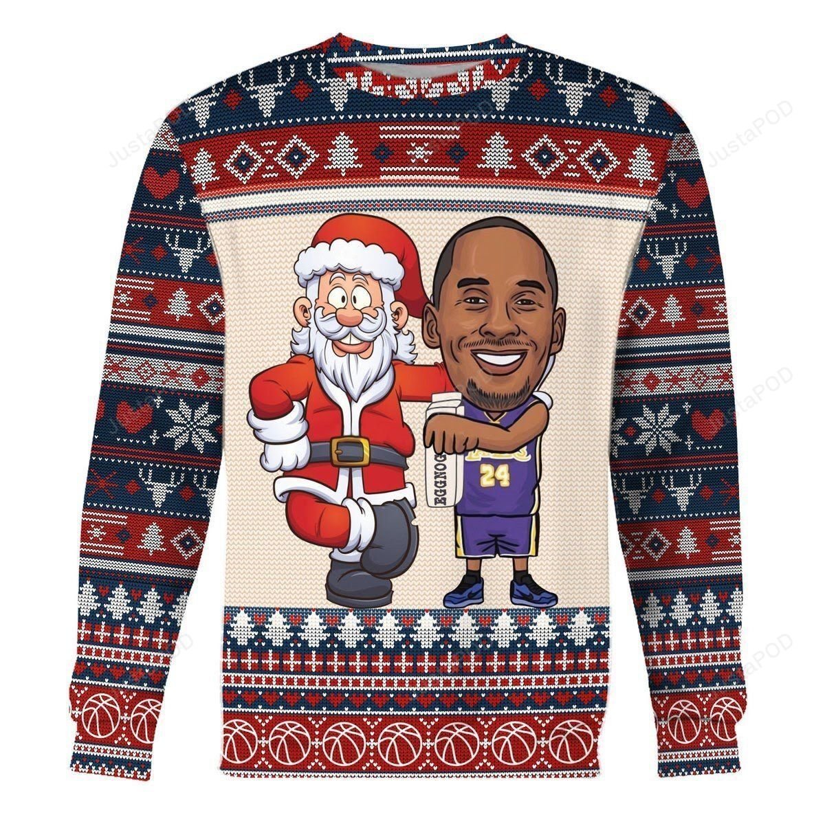 Kobe Bryant And Santa Claus Ugly Christmas Sweater Kobe Bryant And Santa Claus Ugly Christmas Sweater