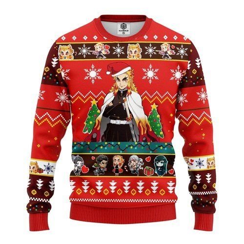 Kyojuro Rengoku Demon Slayer For Unisex Ugly Christmas Sweater Kyojuro Rengoku Demon Slayer For Unisex Ugly Christmas Sweater