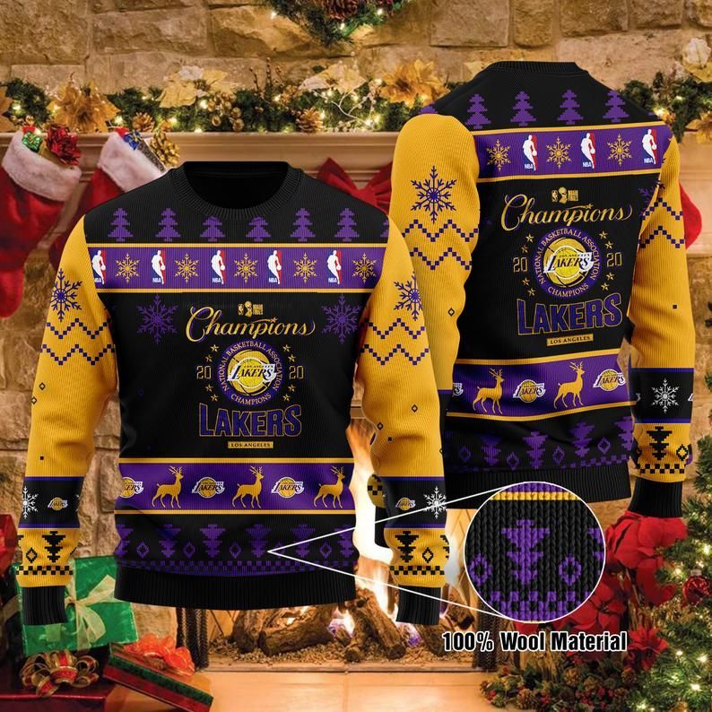 La Lakers Champions For Unisex Ugly Christmas Sweater La Lakers Champions For Unisex Ugly Christmas Sweater