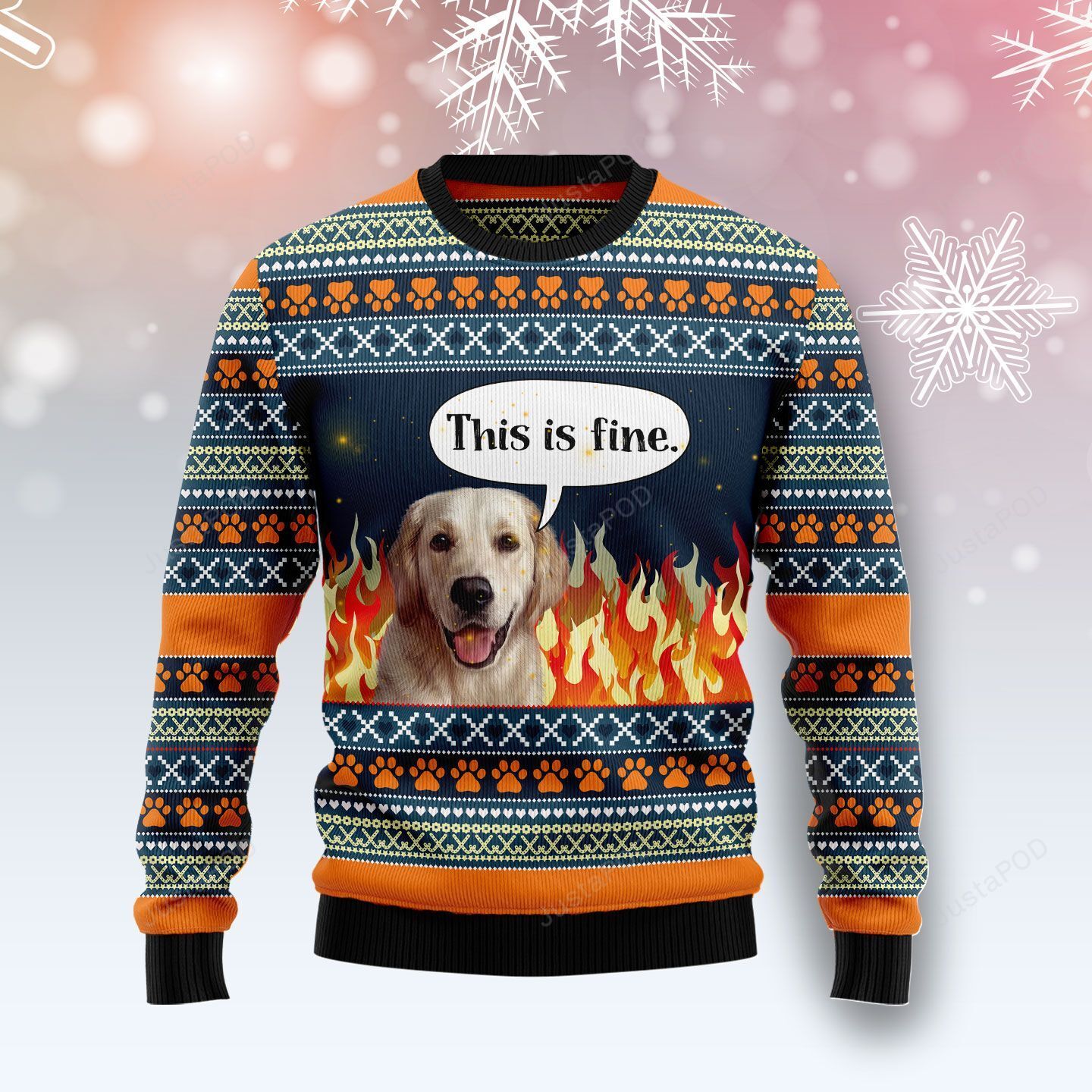 Labrador Retriever Fire Ugly Christmas Sweater Labrador Retriever Fire Ugly Christmas Sweater
