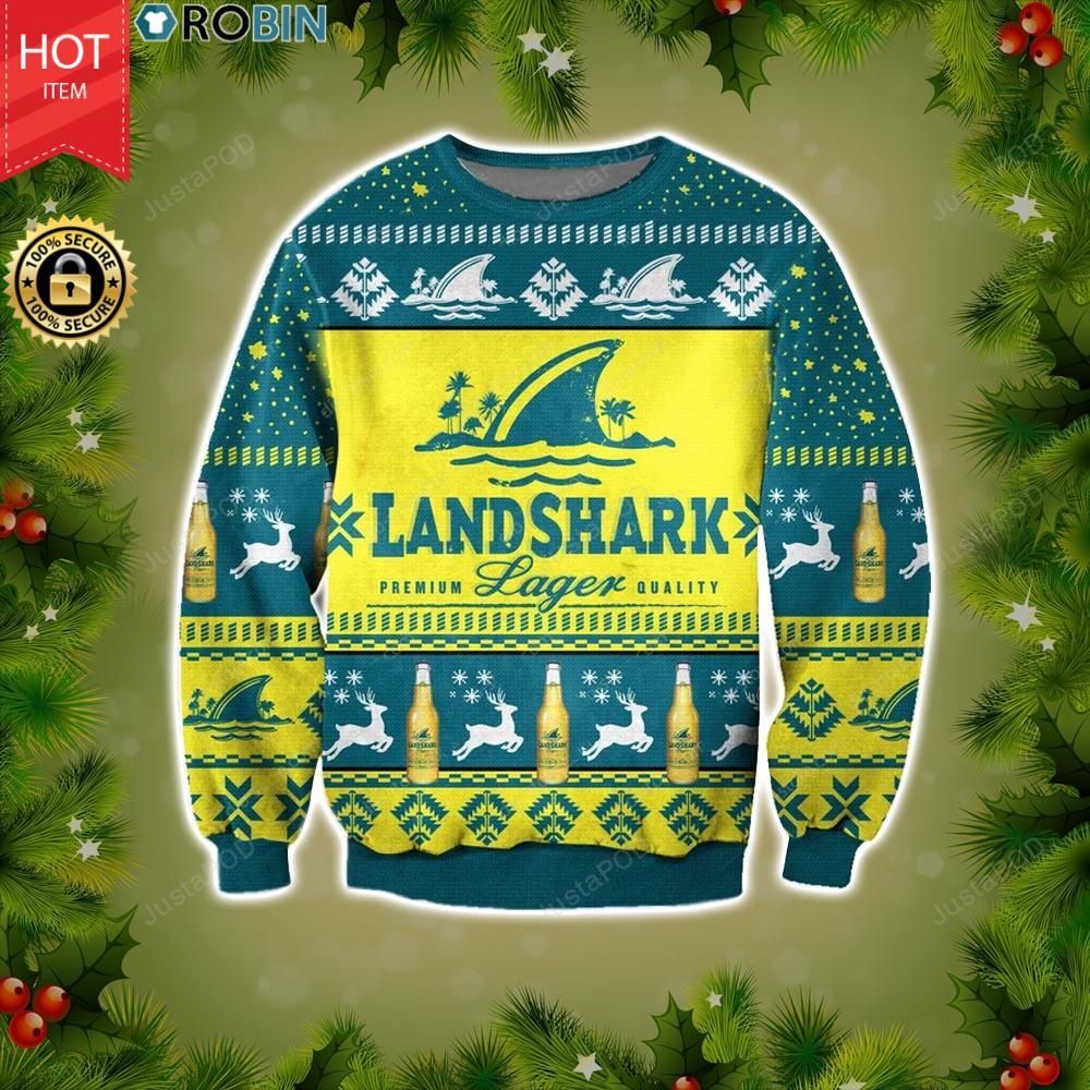 Landshark Lager Beer Ugly Christmas Sweater Landshark Lager Beer Ugly Christmas Sweater