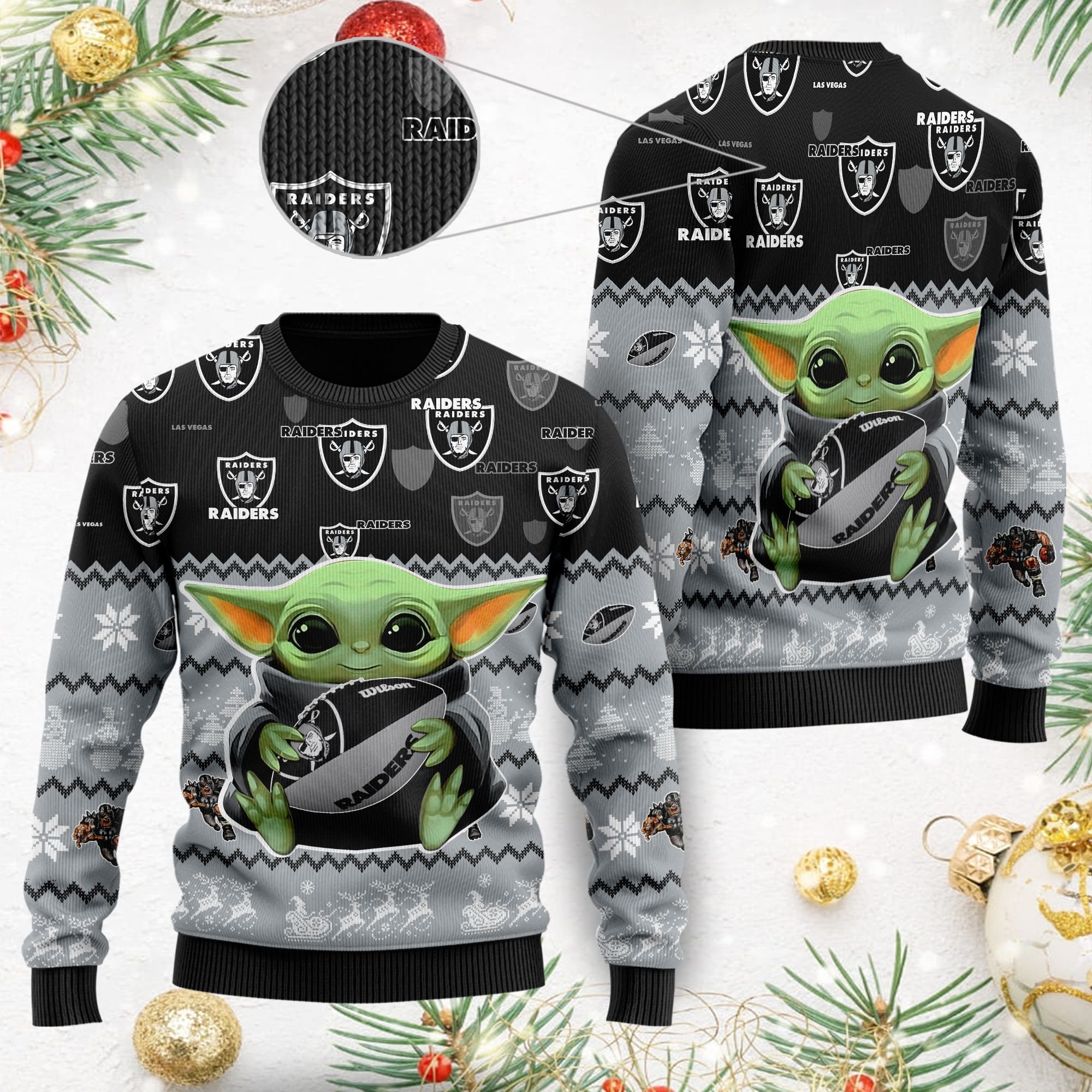 Las Vegas Raiders Baby Yoda Shirt For American Football Fans Ugly Christmas Sweater Las Vegas Raiders Baby Yoda Shirt For American Football Fans Ugly Christmas Sweater