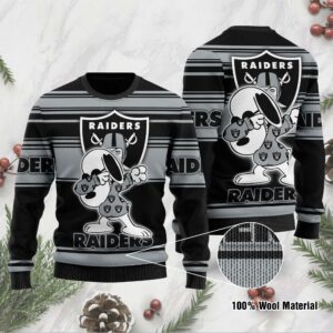 Las Vegas Raiders D Full Printed Sweater Shirt For Football Fan NFL Jersey Ugly Christmas Sweater