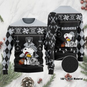 Las Vegas Raiders Funny Charlie Brown Peanuts Snoopy Ugly Christmas Sweater