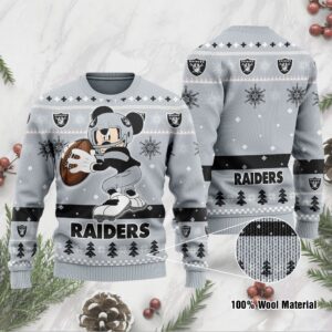 Las Vegas Raiders Mickey Mouse Funny Ugly Christmas Sweater