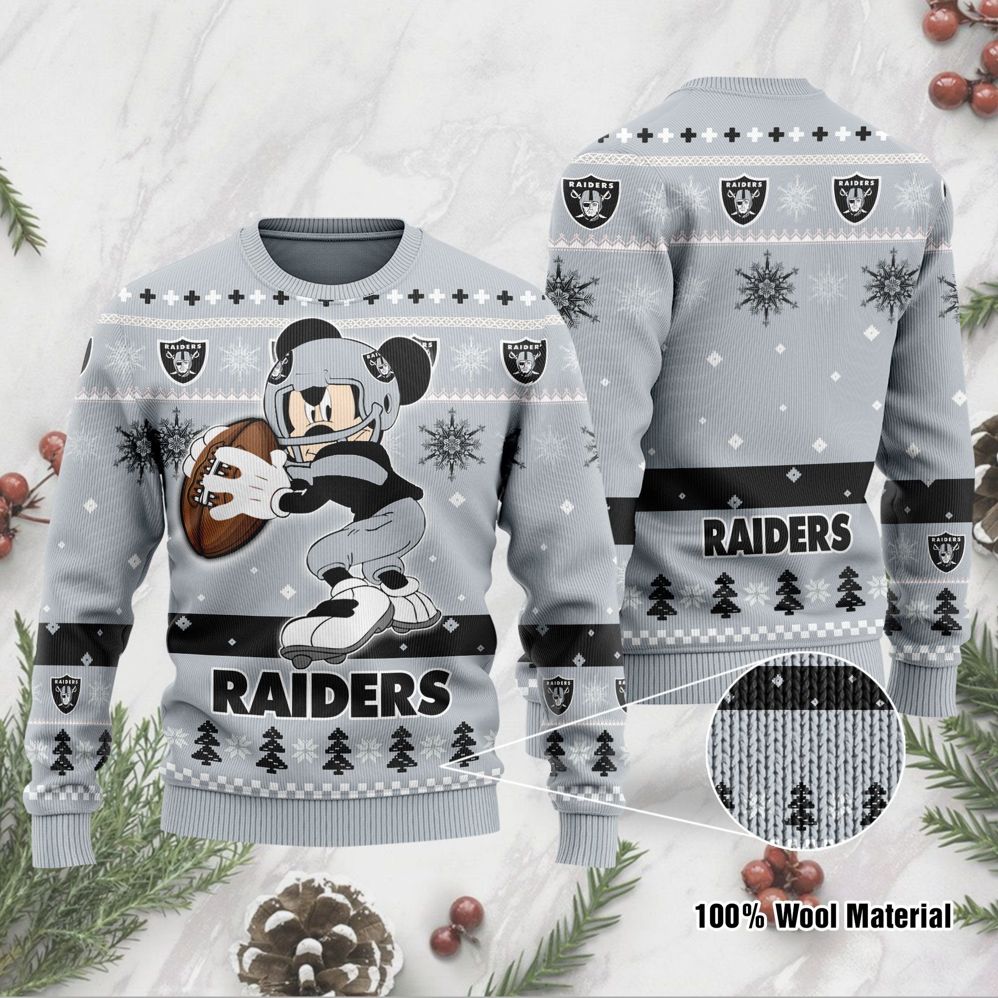 Las Vegas Raiders Mickey Mouse Funny Ugly Christmas Sweater Las Vegas Raiders Mickey Mouse Funny Ugly Christmas Sweater