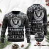 Las Vegas Raiders Santa Claus In The Moon Ugly Christmas Sweater