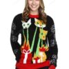 Laser Cat Zillas Ugly Christmas Sweater