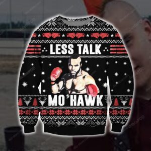 Less Talk More Mohawk Knitting Pattern For Unisex Ugly Christmas Sweater