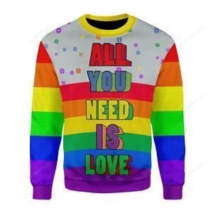 LGBT All You Need Is Love Ugly Christmas Sweater LGBT All You Need Is Love Ugly Christmas Sweater