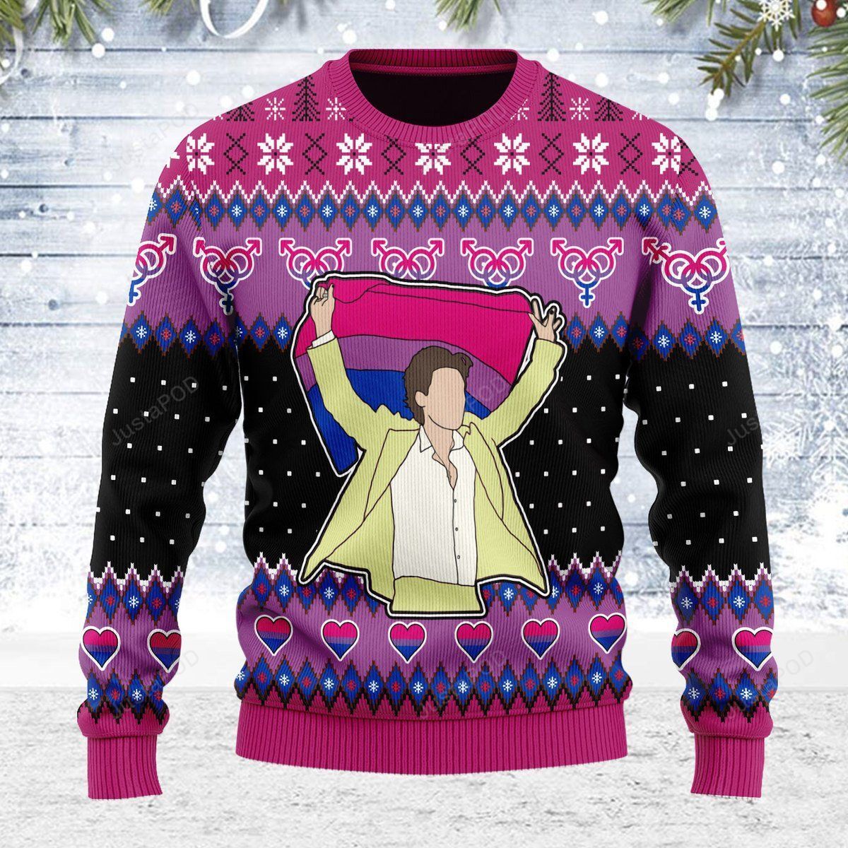 LGBT Bisexual Flag Harry Ugly Christmas Sweater LGBT Bisexual Flag Harry Ugly Christmas Sweater