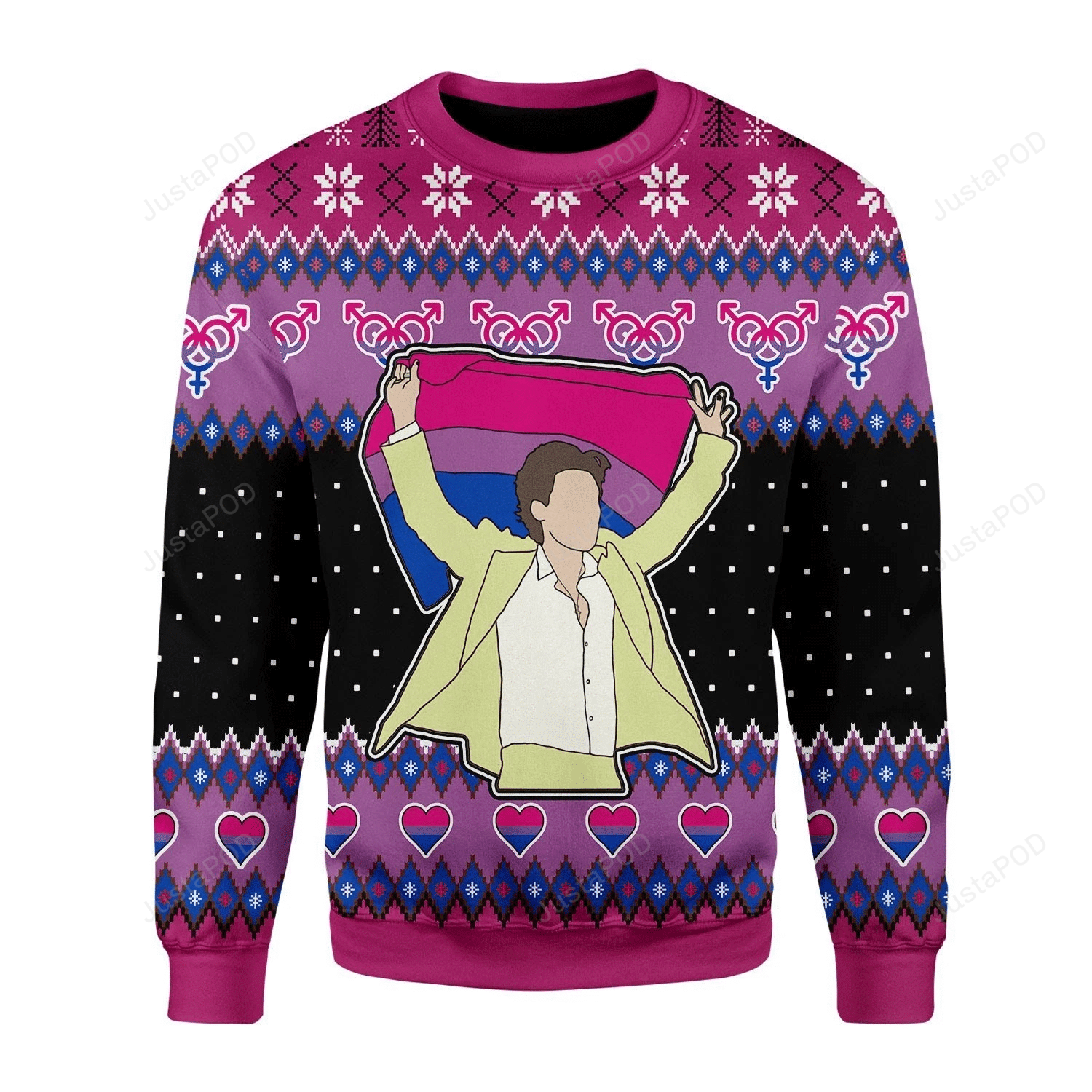 LGBT Bisexual Flag Ugly Christmas Sweater LGBT Bisexual Flag Ugly Christmas Sweater
