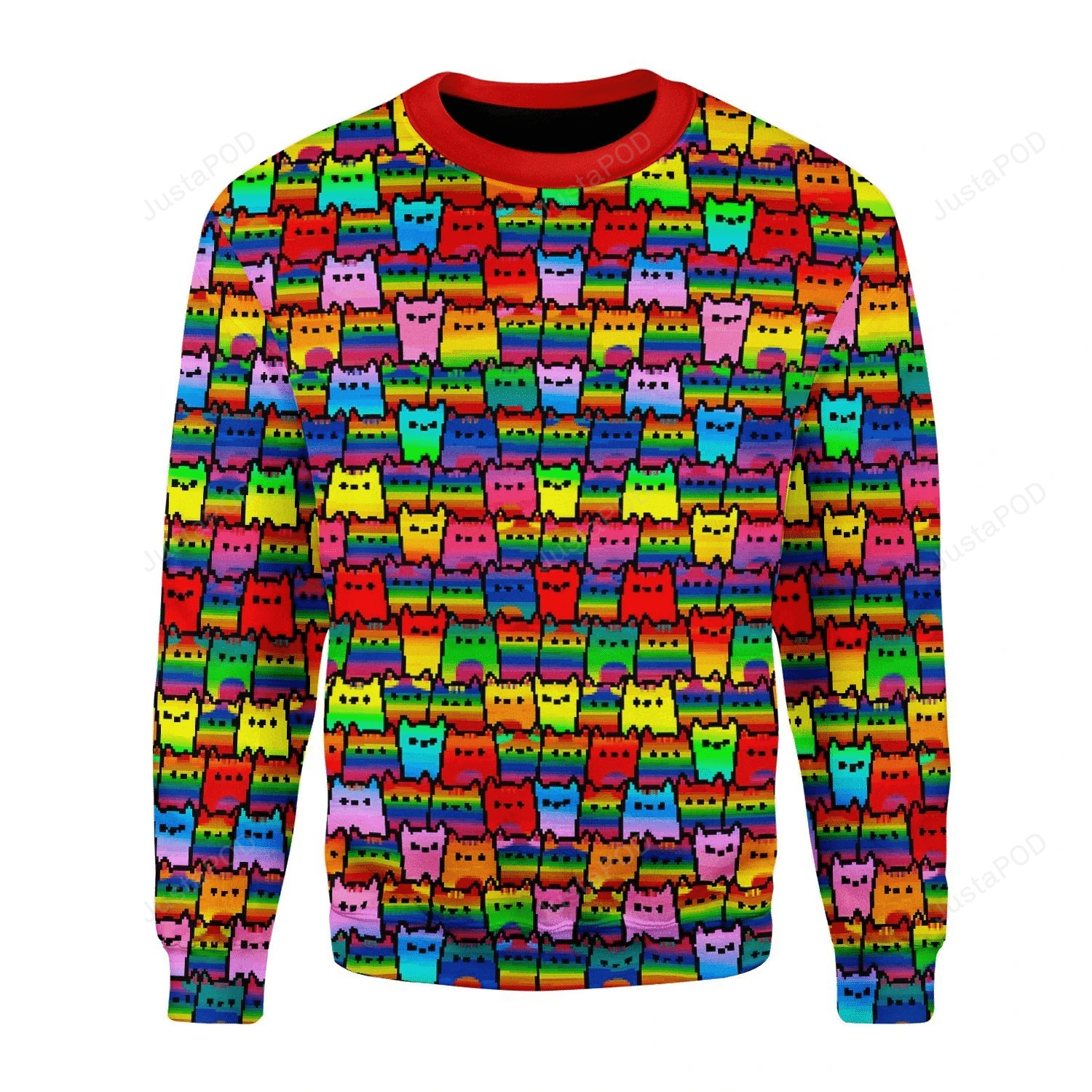 LGBT Flag Cat Ugly Christmas Sweater LGBT Flag Cat Ugly Christmas Sweater