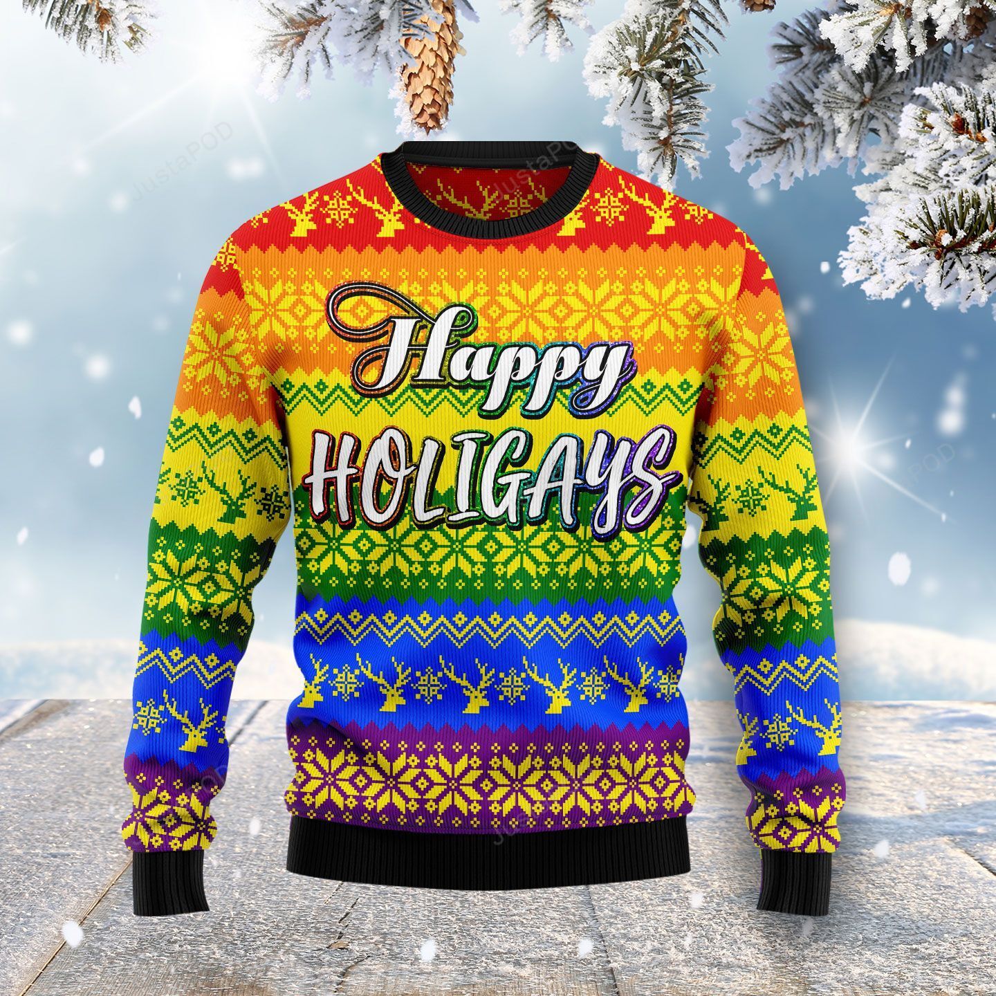 LGBT Gay Pride Happy Holigays Ugly Christmas Sweater LGBT Gay Pride Happy Holigays Ugly Christmas Sweater
