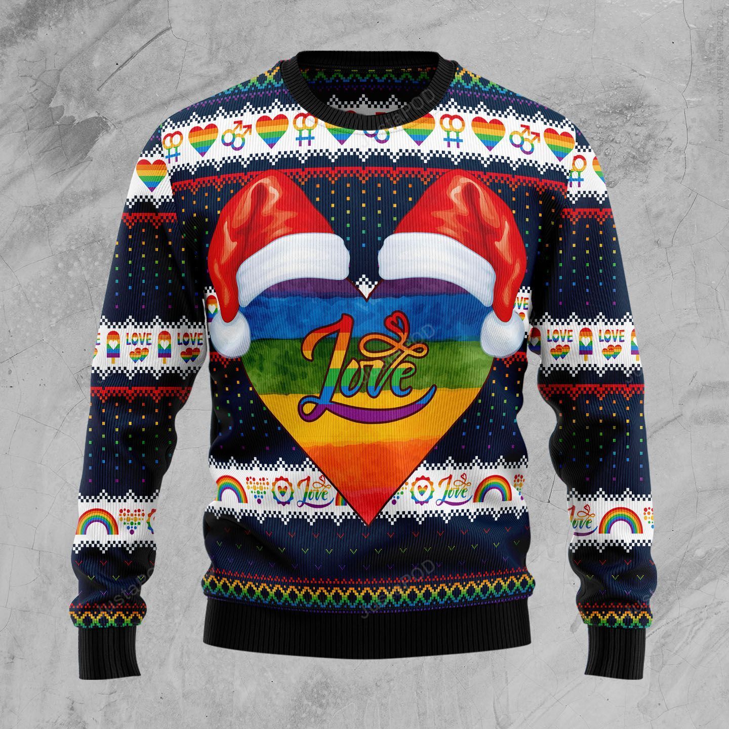 LGBT Heart Ugly Christmas Sweater LGBT Heart Ugly Christmas Sweater
