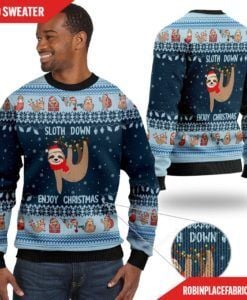 Lonely Sloth Down Enjoy Christmas Ugly Christmas Sweater