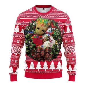 Los Angeles Angels Groot Hug Christmas Ugly Sweater