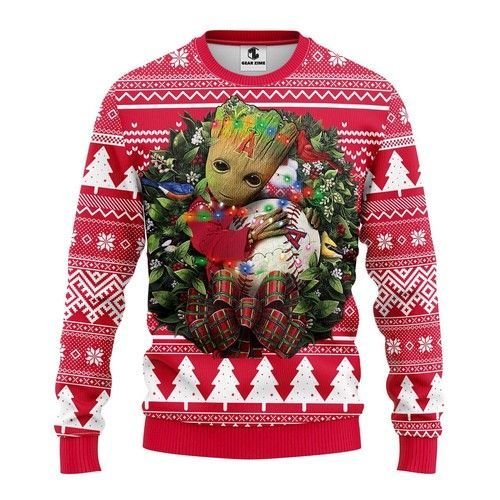 Los Angeles Angels Groot Hug Christmas Ugly Sweater Los Angeles Angels Groot Hug Christmas Ugly Sweater