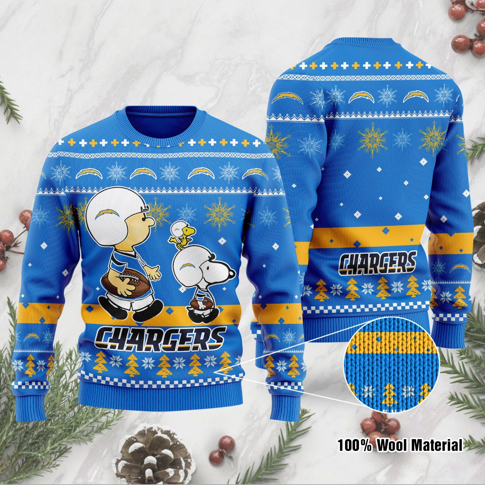 Los Angeles Chargers Funny Charlie Brown Peanuts Snoopy Ugly Christmas Sweater Los Angeles Chargers Funny Charlie Brown Peanuts Snoopy Ugly Christmas Sweater
