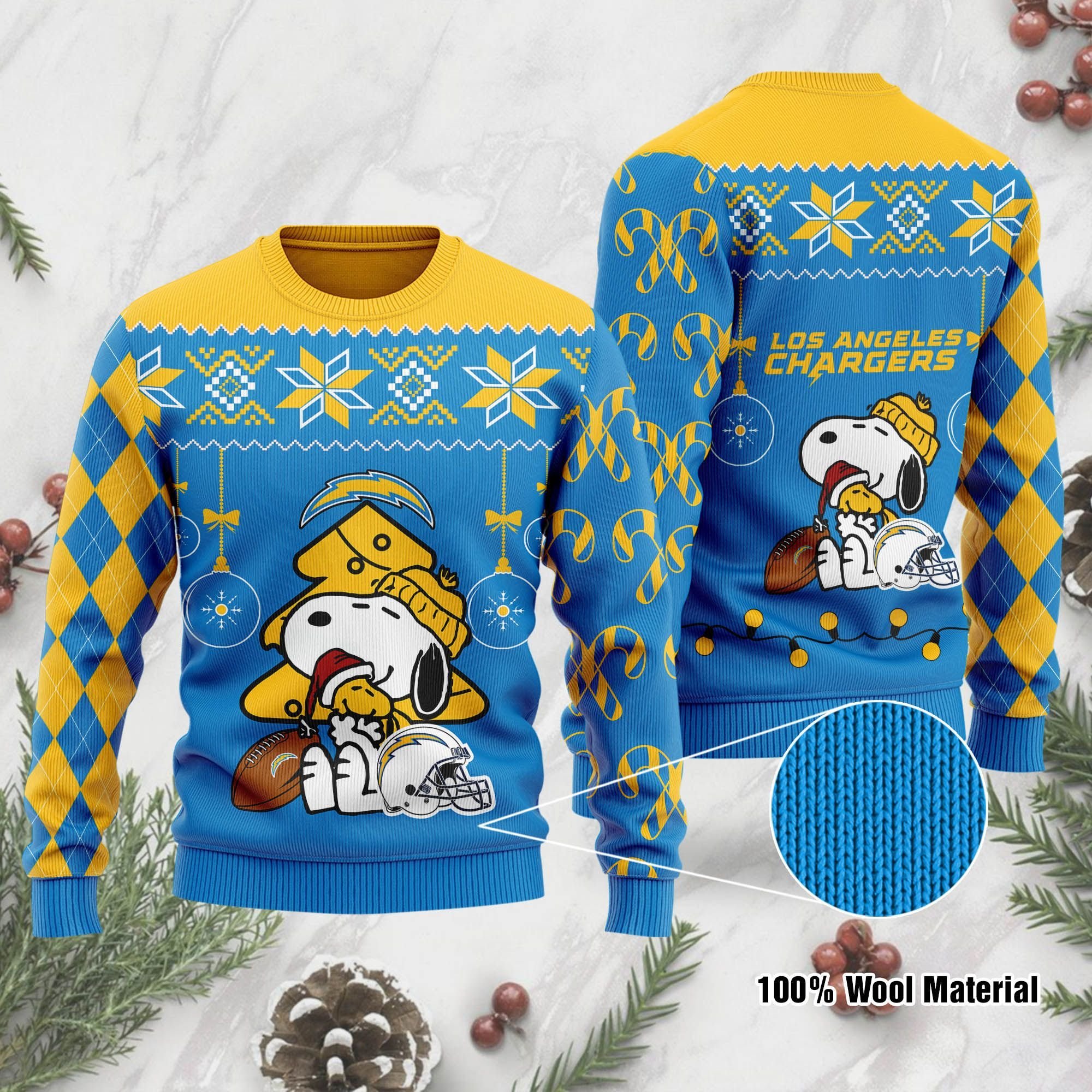 Los Angeles Chargers Snoopy Ugly Christmas Sweater Los Angeles Chargers Snoopy Ugly Christmas Sweater