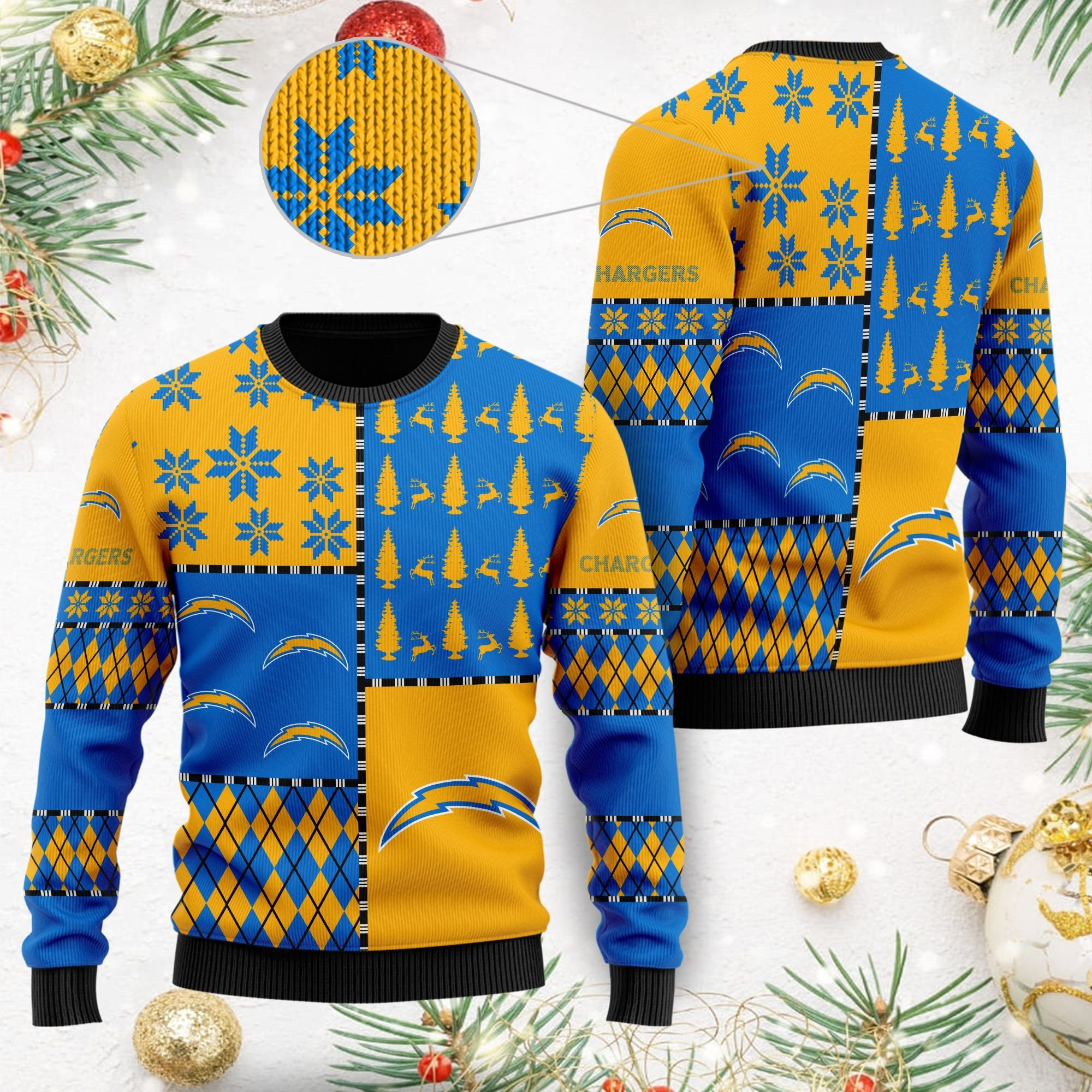 Los Angeles Chargers Ugly Christmas Sweaters Best Christmas Gift For Chargers Fans Los Angeles Chargers Ugly Christmas Sweaters Best Christmas Gift For Chargers Fans