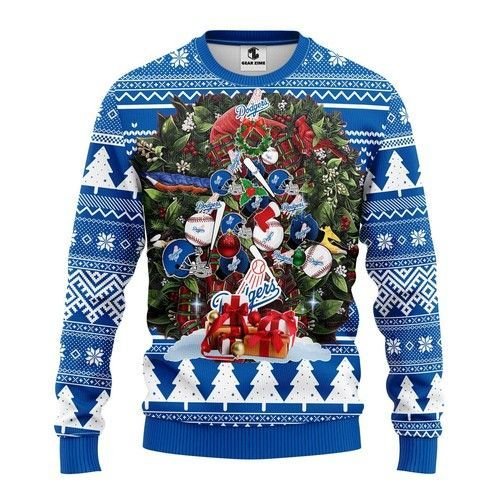 Los Angeles Dodgers Tree Christmas Ugly Christmas Sweater Los Angeles Dodgers Tree Christmas Ugly Christmas Sweater