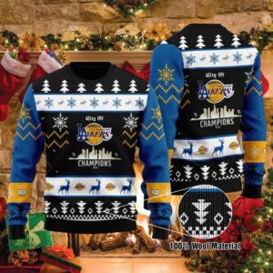 Los Angeles Mixed Lakers La Dodgers City Of Champions Nba Finals World Series 2020 For Fans Ugly Christmas Sweater