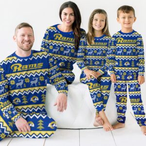 Los Angeles Rams Best Holiday Matching Family Christmas Pajamas Ugly Christmas Sweater