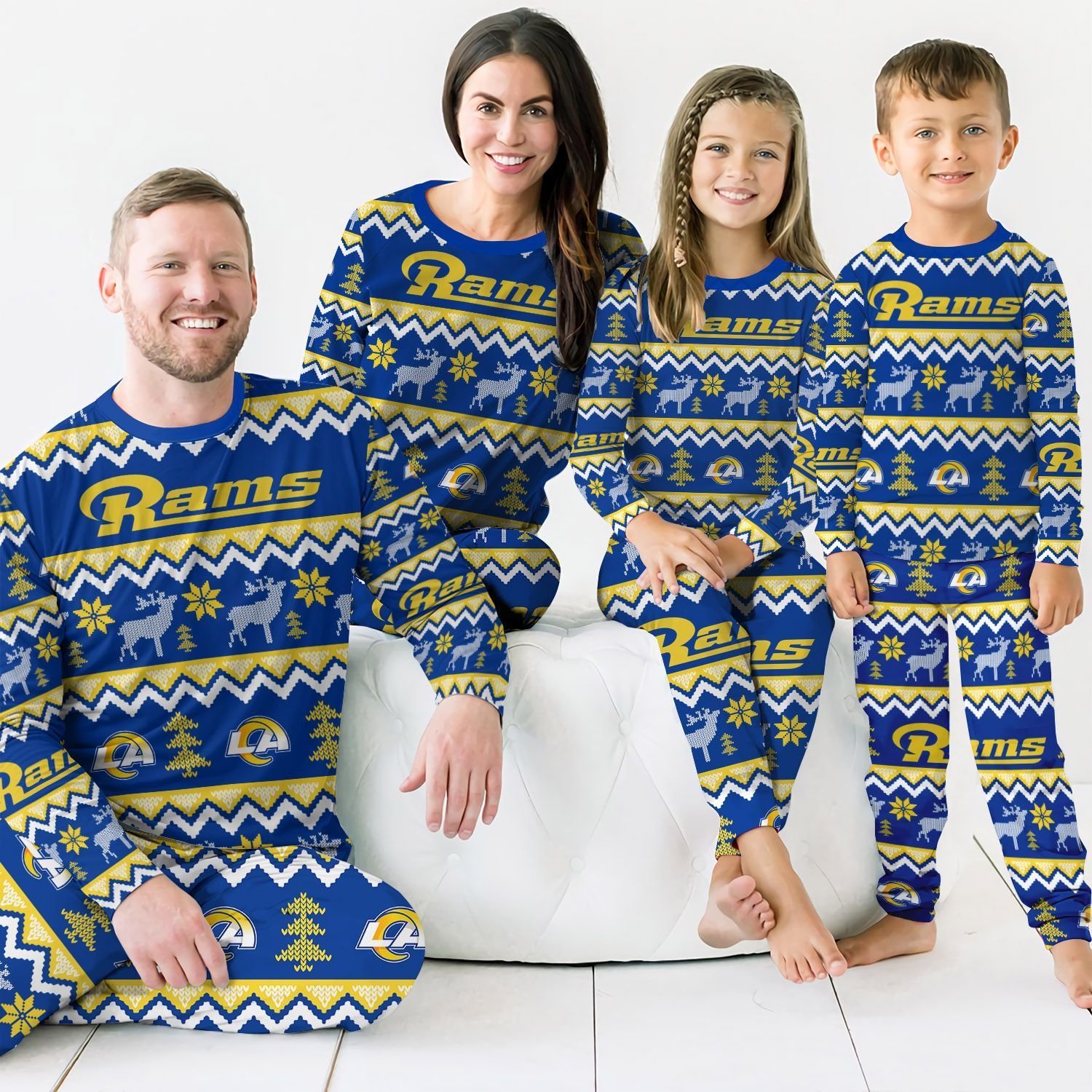 Los Angeles Rams Best Holiday Matching Family Christmas Pajamas Ugly Christmas Sweater Los Angeles Rams Best Holiday Matching Family Christmas Pajamas Ugly Christmas Sweater