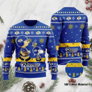 Los Angeles Rams Funny Charlie Brown Peanuts Snoopy Ugly Christmas Sweater