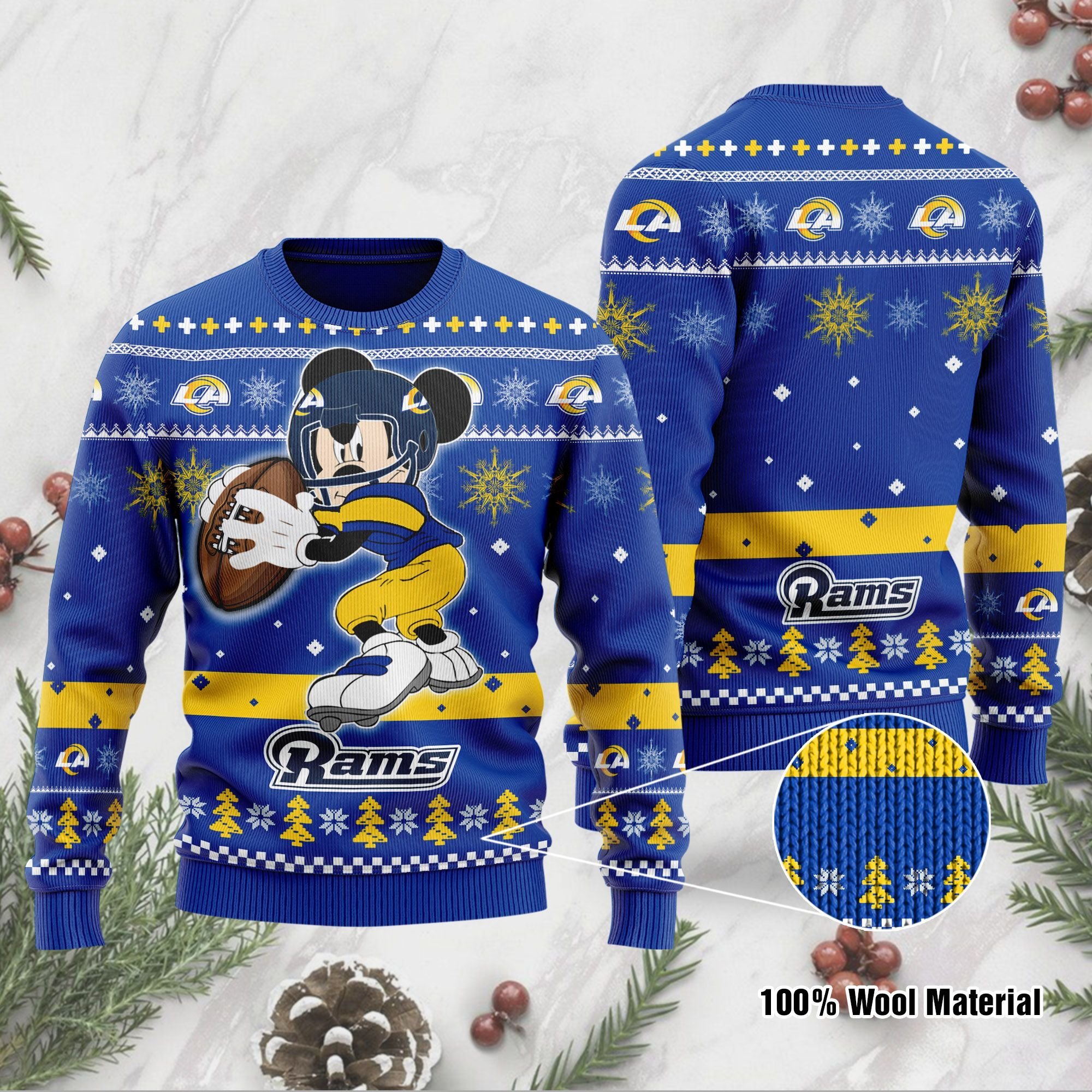 Los Angeles Rams Mickey Mouse Funny Ugly Christmas Sweater Los Angeles Rams Mickey Mouse Funny Ugly Christmas Sweater