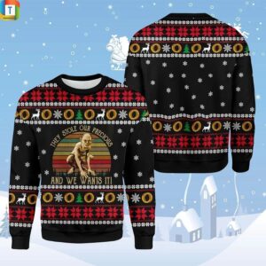 LOTR gollum my precious they stole our precious and we want it ugly sweater