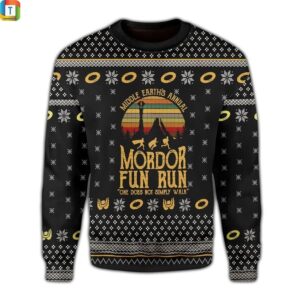 LOTR middle earths annual mordor fun run ugly sweater