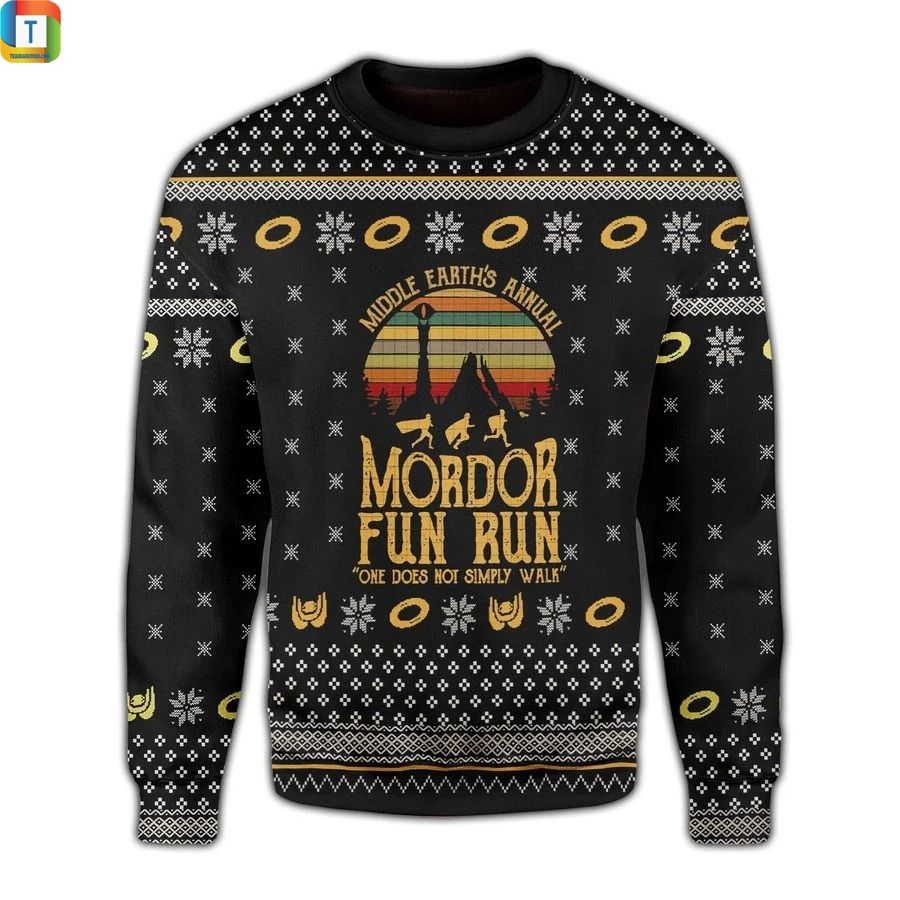 LOTR middle earths annual mordor fun run ugly sweater LOTR middle earths annual mordor fun run ugly sweater
